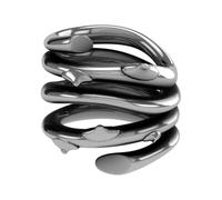 John Richmond, ,Accessories ,Donna ,Grigio ,ONE SIZE Anello a spirale multipla con spine argento