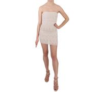John Richmond Beige Beaded Silk Short Mini Gown Dress - IT40|S