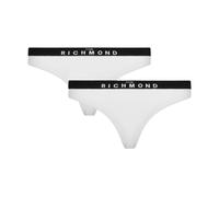John Richmond - Bipack Slip Low con Elastico a Contrasto - - Underwear - Donna - Bianco - M