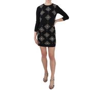 John Richmond Black Crystal Stretch Mini Shift Dress - IT38|XS