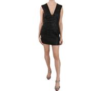 John Richmond Black Leather Studded Mini Shift Dress - IT44|L