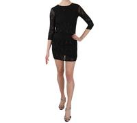 John Richmond Black Silk Sequined Mini Shift Gown - IT40|S