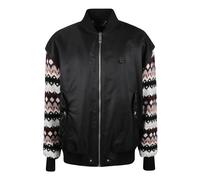 John Richmond - Bomber ibrido con maniche in maglia a contrasto - - Jackets - Uomo - Nero - M