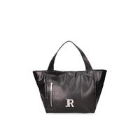 John Richmond Borsa a mano da donna 100% Vera Pelle. Prodotto artigianale. Made in Italy JR-W-1098-TY Nero e Argento 30x27x13 cm