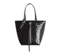 John Richmond - Borsa Tote Bi-material con Stampa Coccodrillo e Zip Verticale - - Bags - Donna - Nero - ONE SIZE