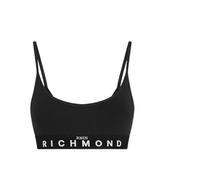 John Richmond Bra Riviere, Reggiseno Bralette Jersey Stretch con Banda Elastica Personalizzata con Logo vestibilità Regolare Nero L