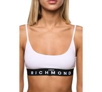 John Richmond Bra Riviere, Reggiseno Bralette Jersey Stretch con Banda Elastica Personalizzata con Logo vestibilità Regolare Bianco L