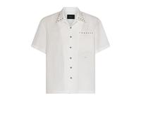 John Richmond - Camicia in lino con borchie decorative e taschino sul petto - - Shirts - Uomo - Bianco - L