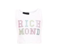 John Richmond canotta crop Sestaci con logo strass bianco 14a