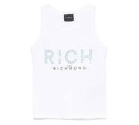 John Richmond canotta Sapet con logo strass bianco 14a