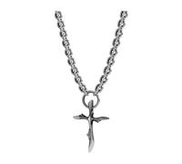 John Richmond - Collana con croce e spine argento piccola - -Accessories -Donna -Grigio -ONE SIZE
