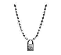 John Richmond - Collana lucchetto con logo - -Accessories -Donna -Grigio -ONE SIZE