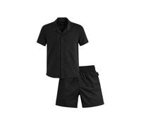 John Richmond completo bambino camicia e bermuda misto lino nero