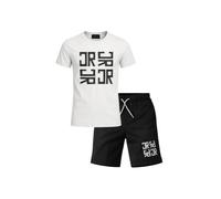 John Richmond completo bambino T-shirt e bermuda con logo grigio nero