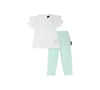 John Richmond completo T-shirt manica corta e leggings bianco verde acqua 18m