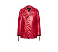 John Richmond - Giacca biker con revers decorato e zip asimmetrica - - Jackets - Uomo - Rosso - L