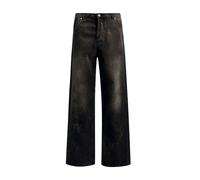 John Richmond, ,Jeans ,Uomo ,Nero ,W34 Jeans Regular con Lacerazioni e Scritta 'Rich'
