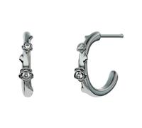 John Richmond - Orecchini a cerchio con rose e accenti scintillanti - - Accessories - Donna - Grigio - ONE SIZE