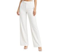 John Richmond pantaloni palazzo con strass bianco latte