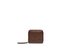 John Richmond - Portafoglio Compatto Zip Around con Borchie Metalliche - - Accessories - Donna - Marrone - ONE SIZE