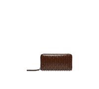 John Richmond - Portafoglio Zip-Around con Borchie Metalliche - - Accessories - Donna - Marrone - ONE SIZE