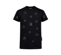 John Richmond T-shirt bambino con stampe logate nero