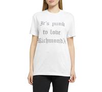John Richmond T-shirt donna con scritta strass bianco