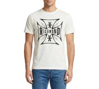John Richmond T-shirt manica corta con logo strass bianco