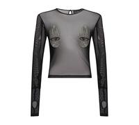 John Richmond - Top trasparente con dettagli gioiello ricamati - - Tops - Donna - Nero - L
