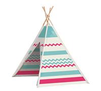 John- Tenda Gioco Tipi per Bambini, Colore Weiß/Pink/Türkis/Natur, 77204