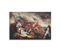 John Trumbull Painter Work (The Death of General Warren at the Battle of Bunker's Hill), poster artistico da parete su tela, decorazione per soggiorno e casa, 50 x 75 cm