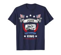 John USA Camper Camping RV Escursionismo Regalo Compleanno Maglietta, Uomo, Navy, 5XL
