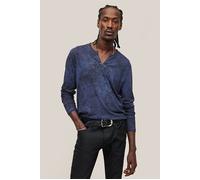 John Varvatos Ash Ls Grommet Henley With Carbon Wash Twilight Blue Taglia: S | Maglie a manica lunga Outlet | Uomo | Blu