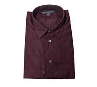 John Varvatos Cranberry Misto Seta Manica Lunga Camicia Button Down Nwt