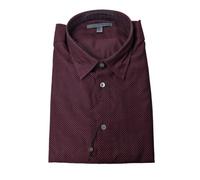 John Varvatos Cranberry Misto Seta Manica Lunga Camicia Button Down Nwt