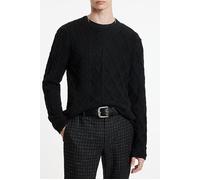John Varvatos Dotel Ls Mixed Cable Crew Black Taglia: L | Maglioni Outlet | Uomo | Nero