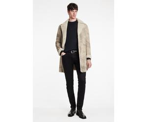 John Varvatos Duncan Shearling Coat With Cf Button Clo Wheat Taglia: 56 | Cappotti monopetto Outlet | Uomo | Marrone