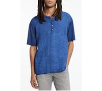 John Varvatos Dyer Regular Fit Ss Henley With Woven Pa Officer Blue Taglia: S | Magliette basic Outlet | Uomo | Blu