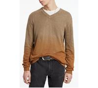 John Varvatos Kane Ls Slub Cotton Vee With Dip Dye Sienna Brown Taglia: XS | Outlet | Uomo | Marrone