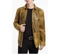 John Varvatos Shirt Jacket With Snap Closure Zip Poc Citron Taglia: 48 | Giacche di pelle Outlet | Uomo | Marrone