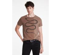 John Varvatos Ss Raw Edge 2 Panel - Snake Bones Mauvewood Taglia: S | T-shirt stampate Outlet | Uomo | Bianco