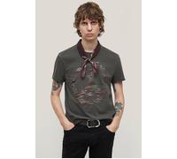John Varvatos Ss Raw Edge Tee - Distorted Peace Black Taglia: S | T-shirt stampate Outlet | Uomo | Nero