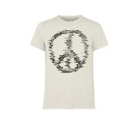 John Varvatos Ss Raw Edge Tee - Distorted Peace Fossil Grey Taglia: S | T-shirt stampate Outlet | Uomo | Grigio
