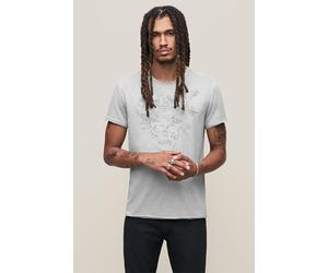 John Varvatos Ss Raw Edge Tee - Floral Skull Ash Taglia: L | T-shirt stampate Outlet | Uomo