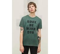 John Varvatos Ss Raw Edge Tee - Rock Be With You Dark Moss Taglia: M | T-shirt stampate Outlet | Uomo | Bianco