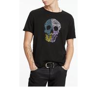 John Varvatos Ss Raw Edge Tee Vintage Wash - Pattern S Black Taglia: XS | T-shirt stampate Outlet | Uomo | Nero