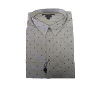 John Varvatos Stella USA Uomo Bianco Righe Pois Camicia Button Down Nwt