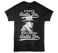 John Wayne - Devi Do 2 - Nero - Stampa Frontale Adulto Unisex T-Shirt