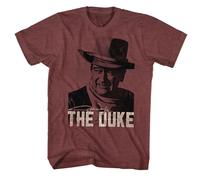 John Wayne Duke T-Shirt Manica Corta Heather Maroon Adulto, Girocollo