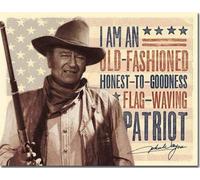 John Wayne I Am An Old-Fashioned Flag Waving Patriot Insegna Metallica Grande